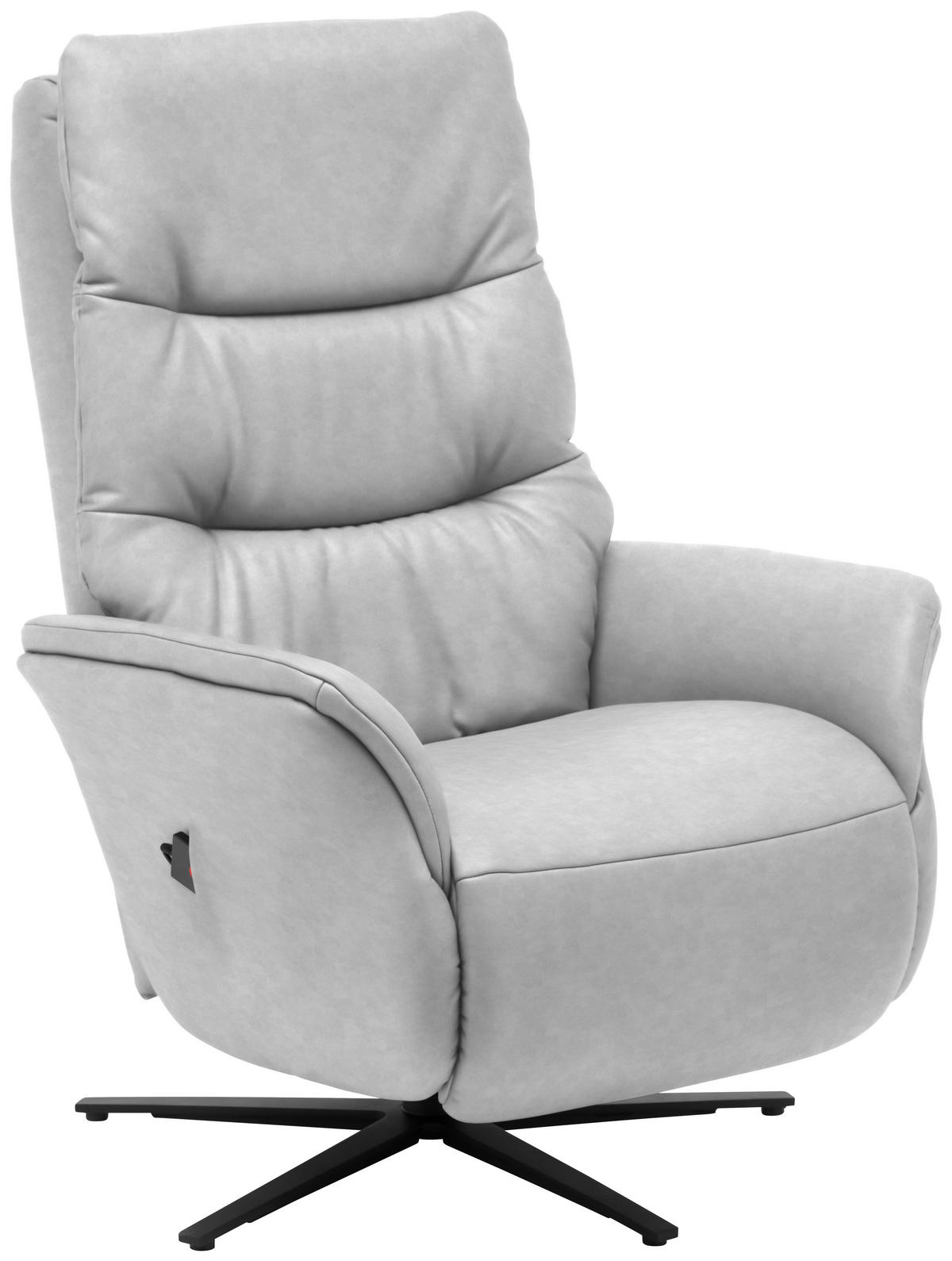 MASSAGESESSEL in Hellgrau  - Anthrazit/Hellgrau, KONVENTIONELL, Leder/Metall (74/114/97cm) - Himolla