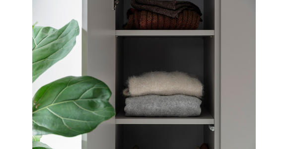 GARDEROBE 6-teilig in 250/233/59 cm - Anthrazit/Nussbaumfarben, Design, Holz/Holzwerkstoff (250/233/59cm) - Moderano