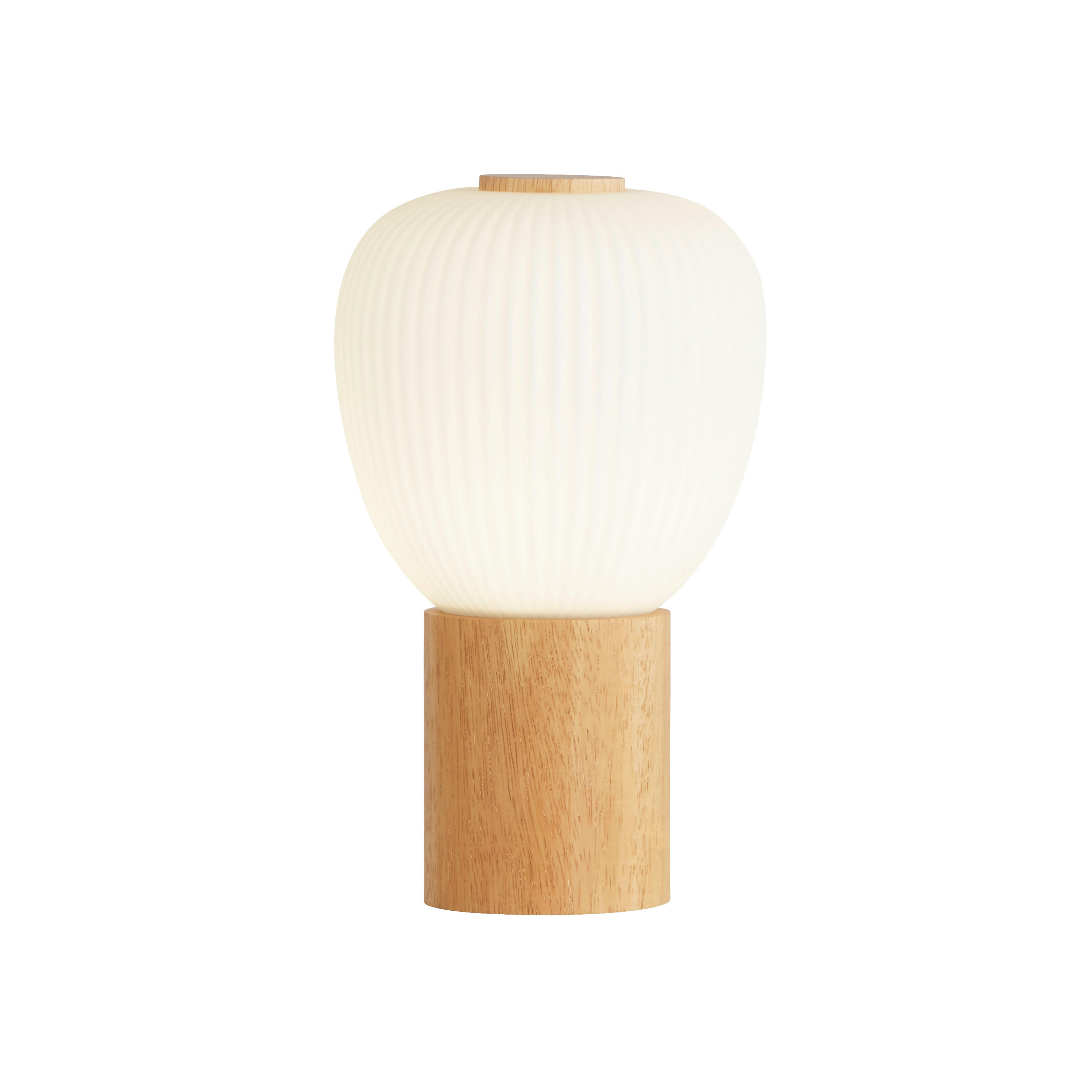 LED-TISCHLEUCHTE 14,5/14,5/25 cm   - Weiß, Natur, Glas/Holz (14,5/14,5/25cm)
