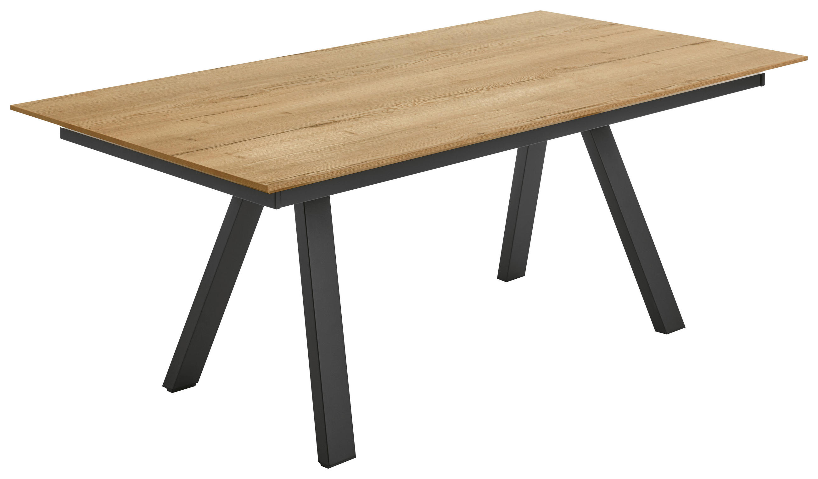 ESSTISCH Anthrazit, Eichefarben rechteckig  ausziehbar, in verschiedenen Größen erhältlich, in verschiedenen Holzdekoren erhältlich  - Eichefarben/Anthrazit, Design, Holzwerkstoff/Metall (160-225/90/75cm) - Venjakob