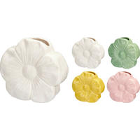 VÁZA  - sárga/pink, Basics, kerámia (19cm)