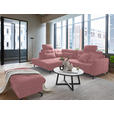 ECKSOFA in Flachgewebe, Leinenoptik Rosa  - Schwarz/Rosa, Design, Textil/Metall (208/247cm) - Xora