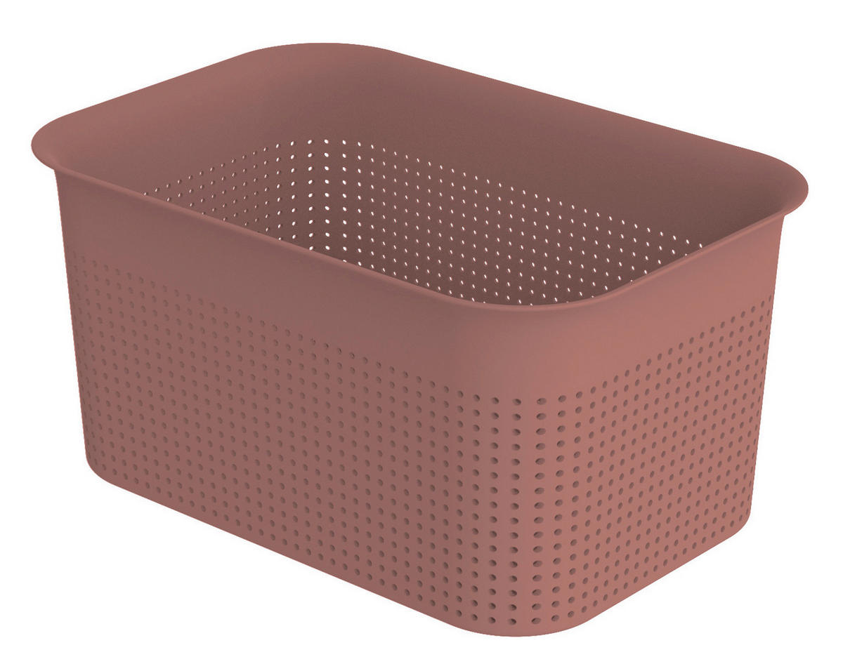 BOX, plast - rezavá, Basics, plast (26,2/18/13cm)