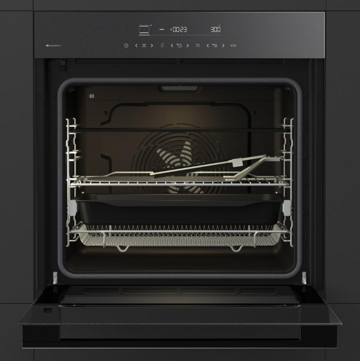EINBAUBACKOFEN HO66MB PizzaChef  - Schwarz, Basics, Glas/Metall (59,5/59,5/56,4cm) - Hisense