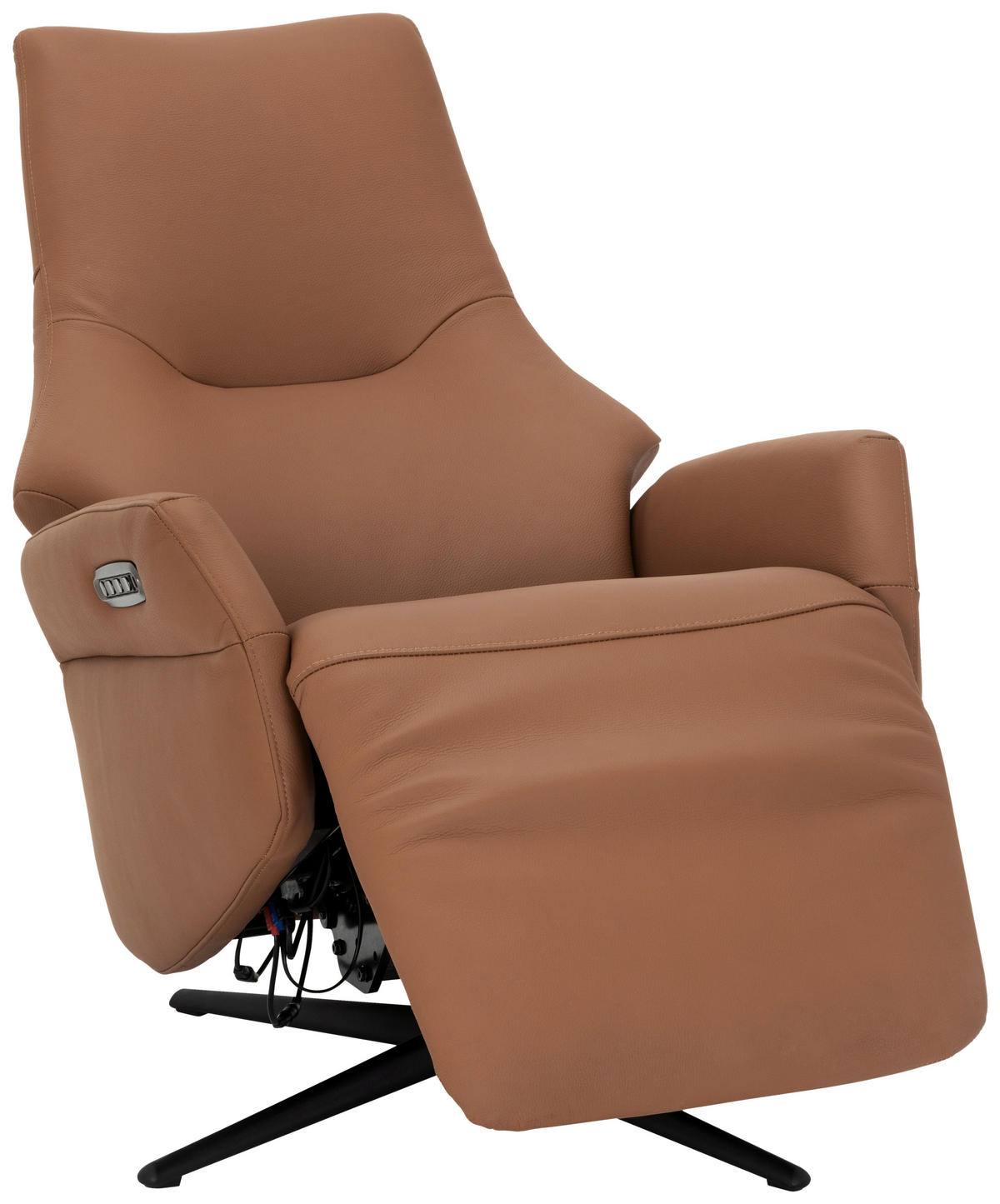RELAXSESSEL Lederlook Echtleder    - Schwarz/Braun, KONVENTIONELL, Leder/Textil (70/111/86cm) - Livetastic