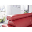 ECKSOFA in Echtleder Rot  - Chromfarben/Rot, Design, Leder/Metall (262/213cm) - Hom`in