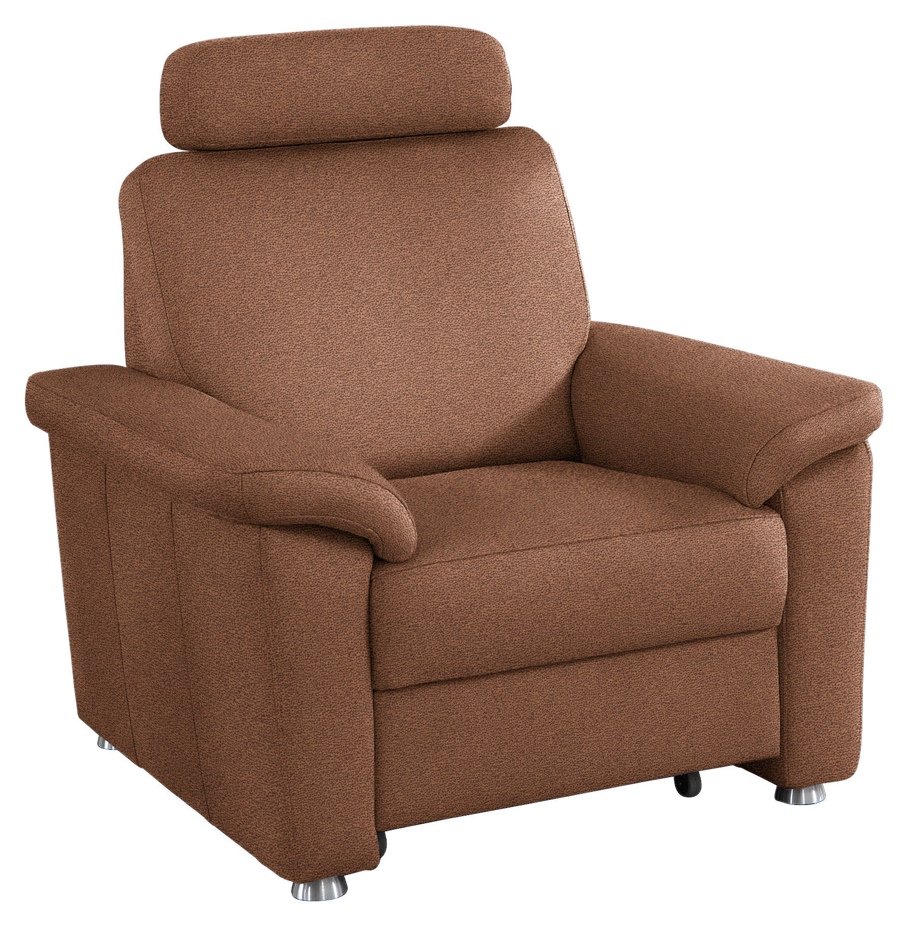 FERNSEHSESSEL in Webstoff Braun  - Silberfarben/Braun, Konventionell, Textil/Metall (102/91/91-159cm) - Beldomo System