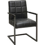 ARMLEHNSTUHL  in Eisen Lederlook  - Schwarz, Trend, Textil/Metall (55/92/63cm) - Ambia Home
