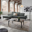 ECKSOFA in Echtleder Grau  - Schwarz/Grau, Design, Leder/Metall (184/288cm) - Novel