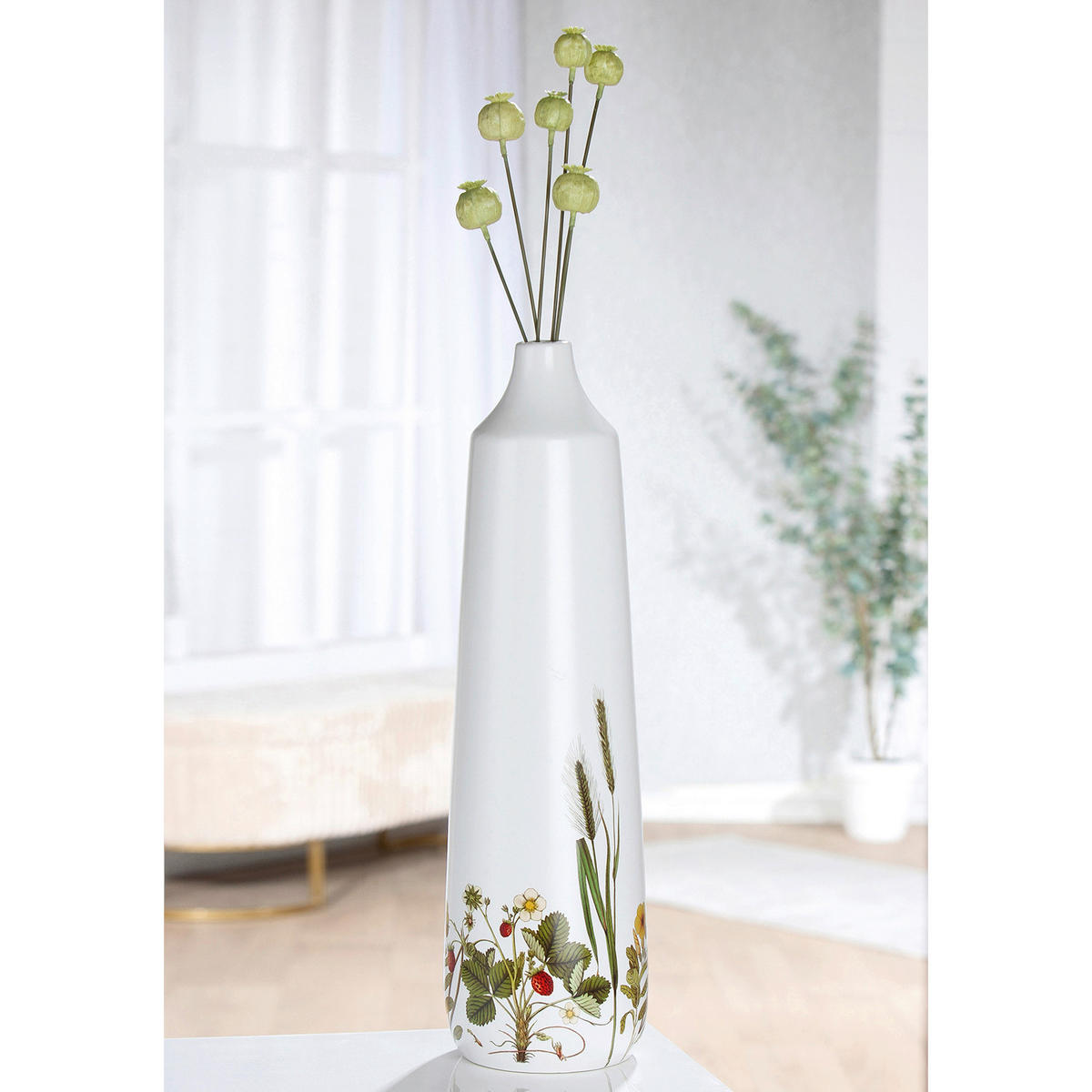 BODENVASE WILD FLOWERS  - Multicolor/Weiß, Basics, Keramik (14/49cm)