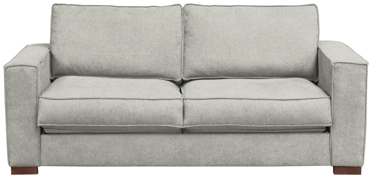SCHLAFSOFA in Webstoff Hellgrau  - Dunkelbraun/Hellgrau, Design, Holz/Textil (203/85/99cm) - MID.YOU