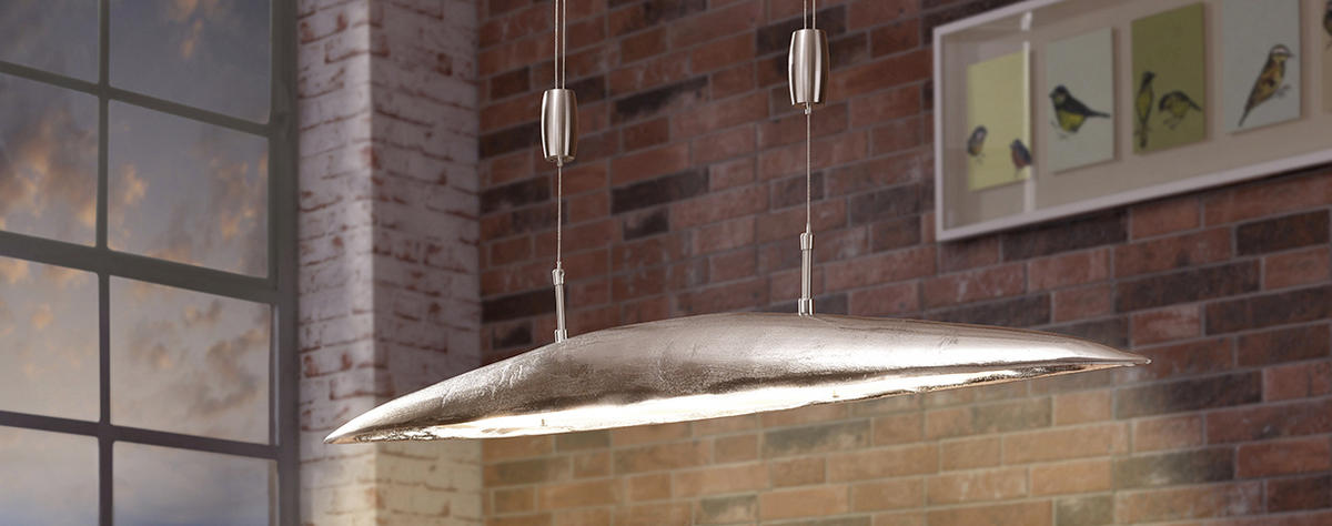 LED-HÄNGELEUCHTE 98/20/101-161 cm    - Nickelfarben, Design, Metall (98/20/101-161cm) - Fischer & Honsel