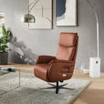 RELAXSESSEL in Leder Cognac  - Cognac/Schwarz, Design, Leder/Metall (70/117/85cm) - Dieter Knoll