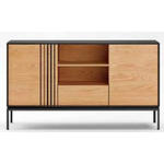 SIDEBOARD Naturfarben, Schwarz  - Schwarz/Naturfarben, Design, Holzwerkstoff (160/80/40cm) - Xora