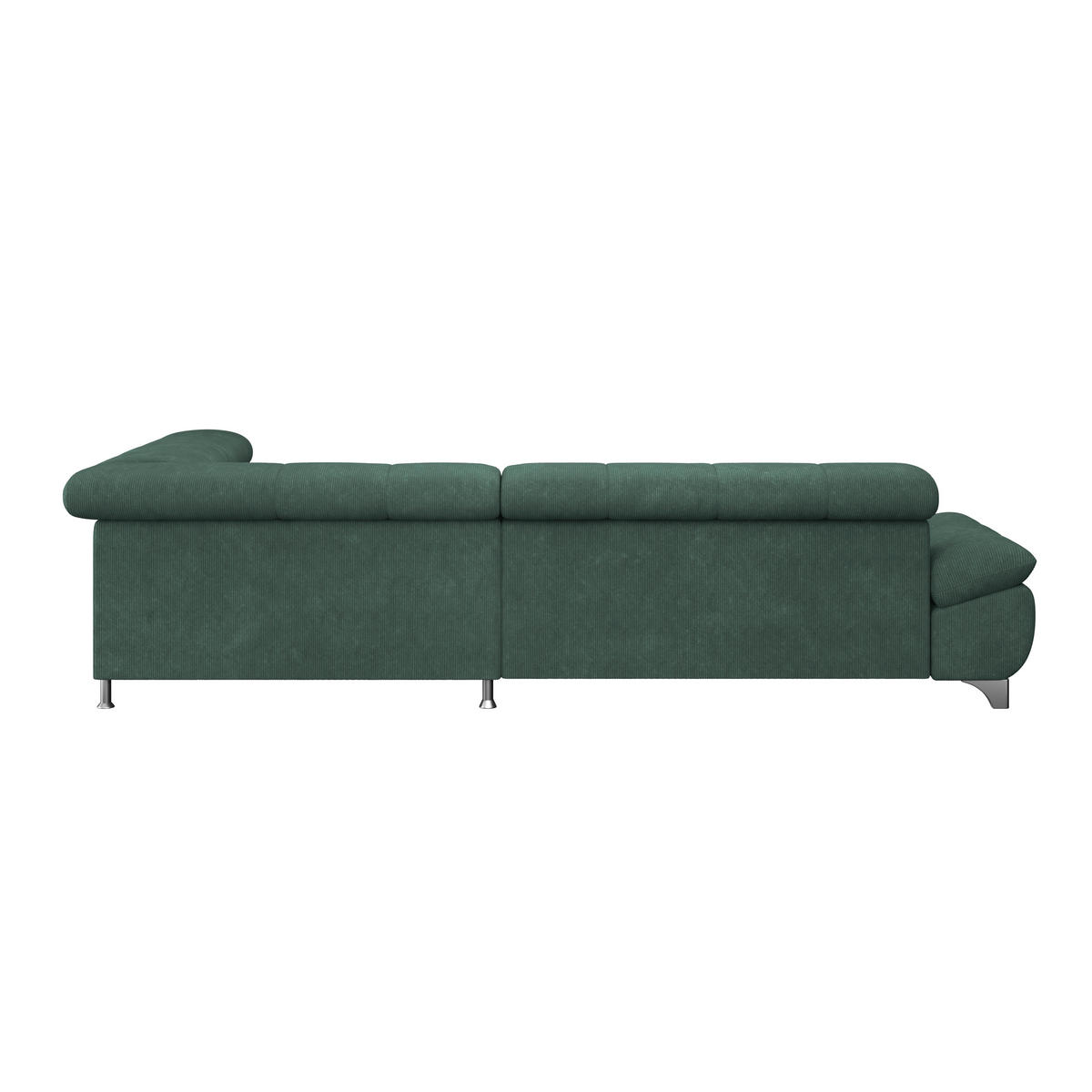 ECKSOFA Waldgrün Chenille  - Waldgrün/Chromfarben, KONVENTIONELL, Textil/Metall (312/234cm) - Livetastic