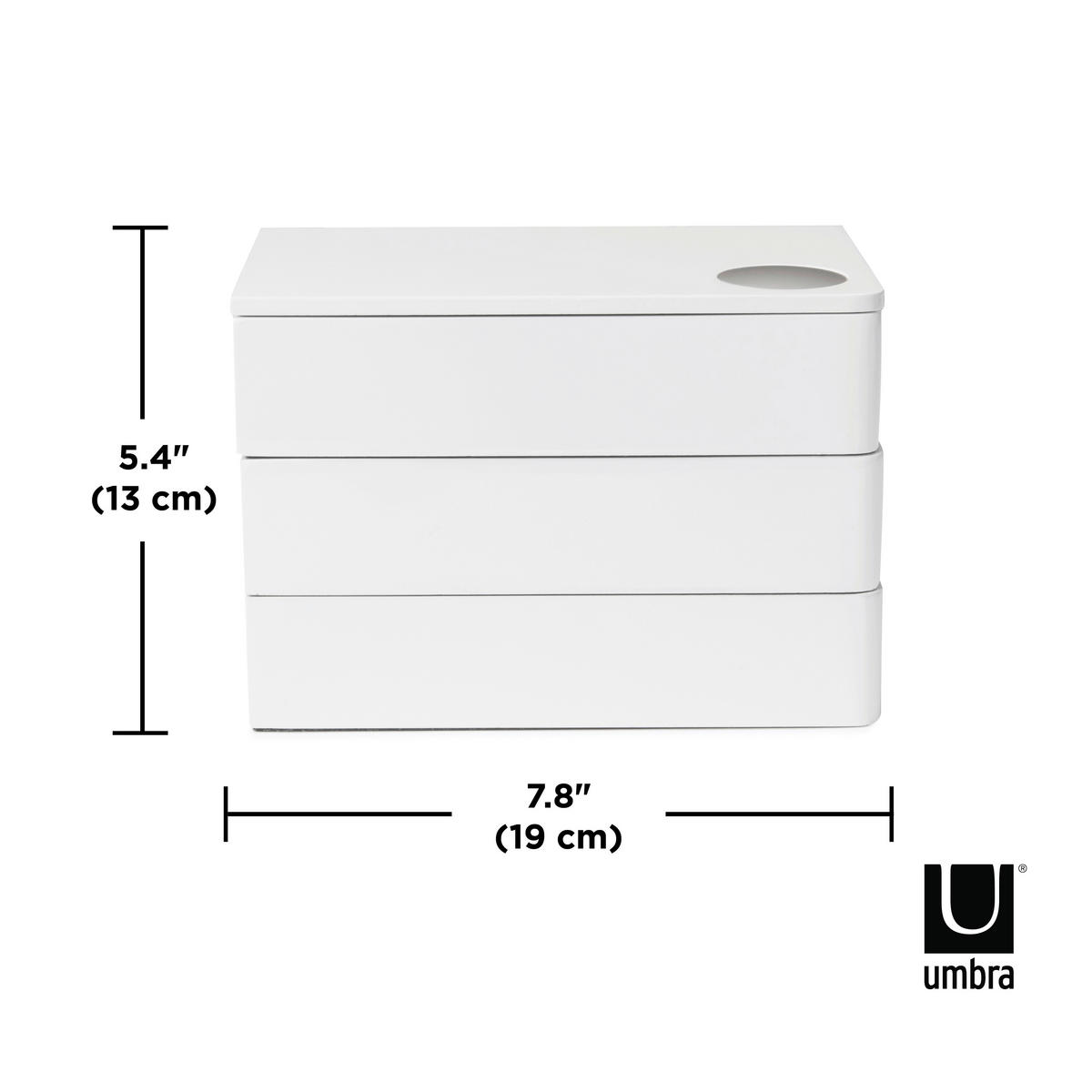 SCHMUCKBOX - Weiß, Basics, Holzwerkstoff (12/13/19cm) - Umbra