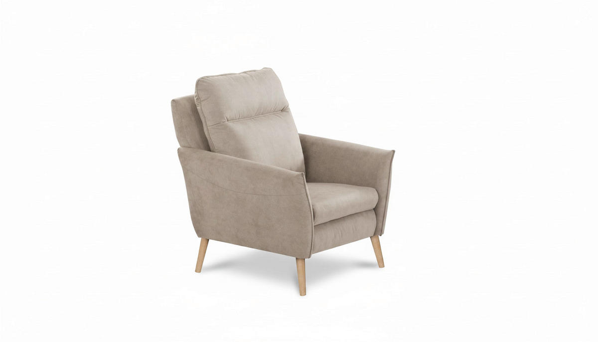 RELAXSESSEL in Textil Beige  - Beige/Buchefarben, Design, Holz/Textil (88/110/92cm) - Livetastic