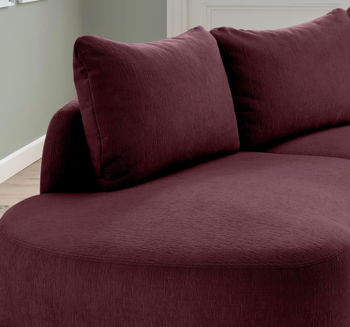 ECKSOFA in Mikrofaser Bordeaux  - Bordeaux/Schwarz, Modern, Kunststoff/Textil (250/139cm) - Livetastic
