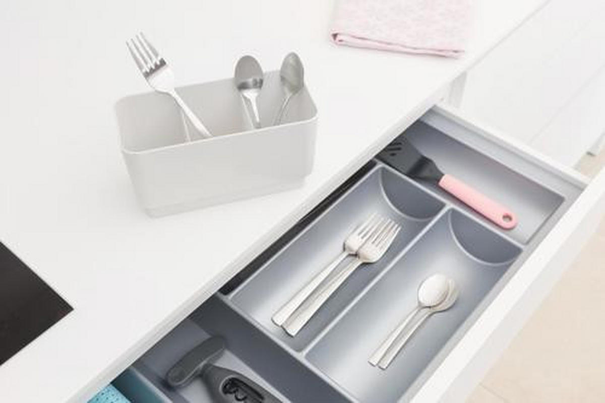 ODKAPÁVACÍ PODLOŽKA NA NÁDOBÍ - šedá, Design, kov/plast (20/12,6/46,3cm) - Brabantia