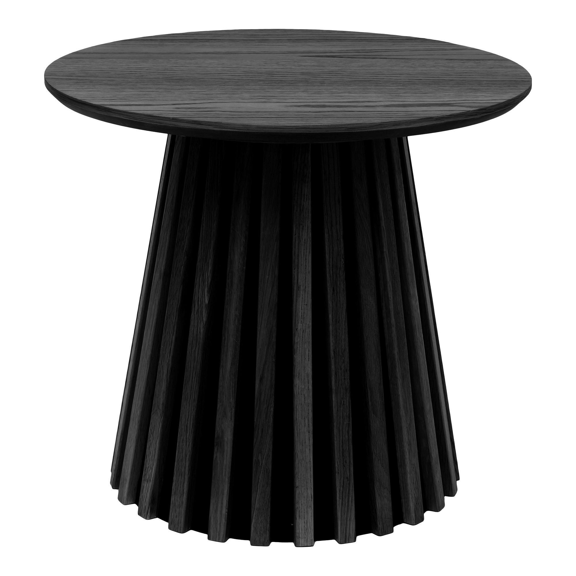 BEISTELLTISCH 50/45/50 cm Osaka Eiche furniert Schwarz rund  - Schwarz, Basics, Holz/Holzwerkstoff (50/45/50cm)