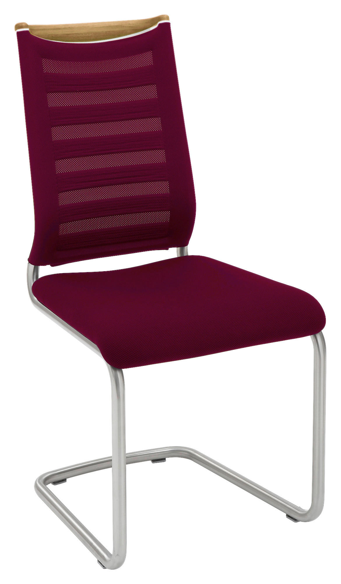 SCHWINGSTUHL  Lederauswahl, Stoffauswahl, Typenauswahl, Gestellauswahl Flachgewebe, Netz  - Edelstahlfarben/Bordeaux, Design, Holz/Textil (47/99/59cm) - Venjakob