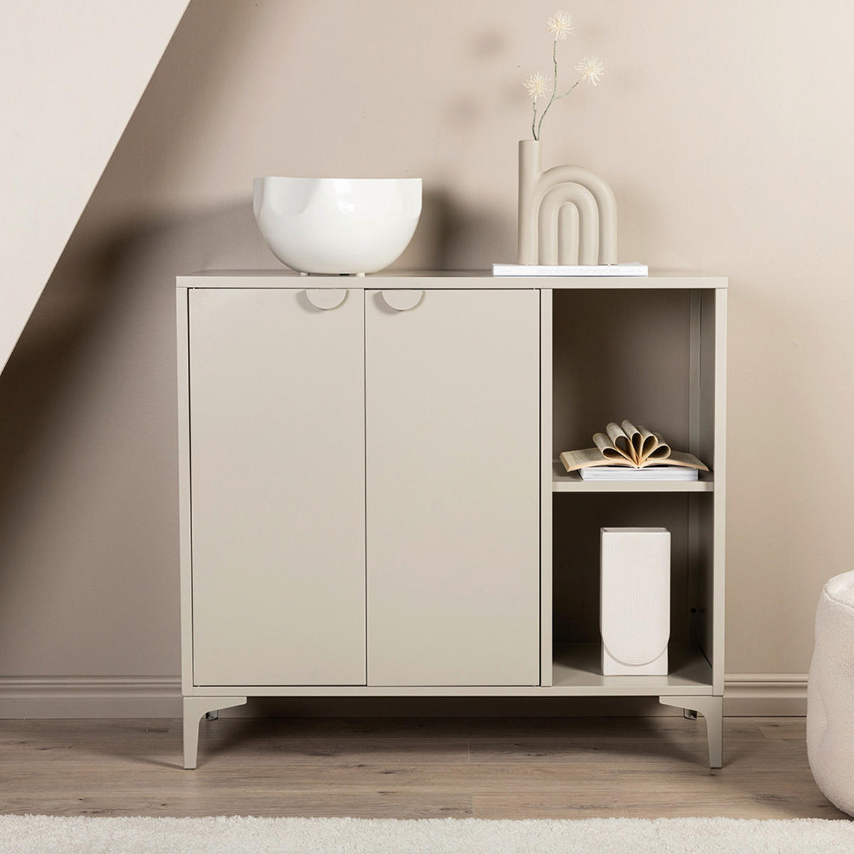 SIDEBOARD  110/100/42 cm  - Beige, Design, Metall (110/100/42cm) - Livetastic