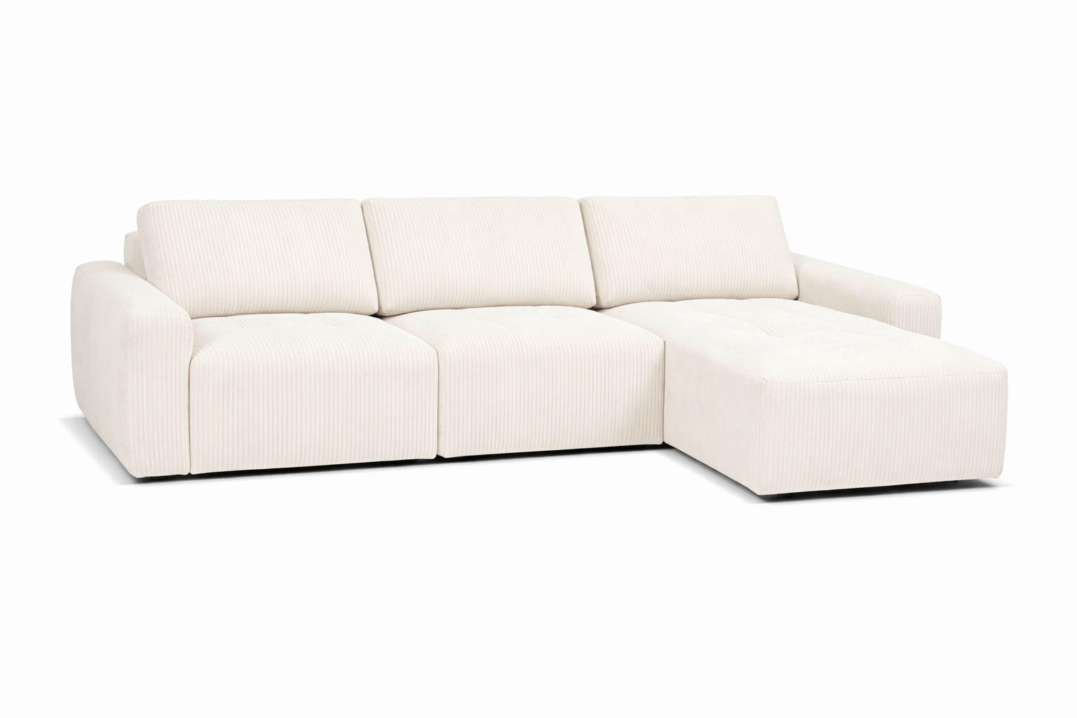 ECKSOFA MAZA Beige Cord  - Beige/Schwarz, Design, Textil (179/316cm) - Livetastic