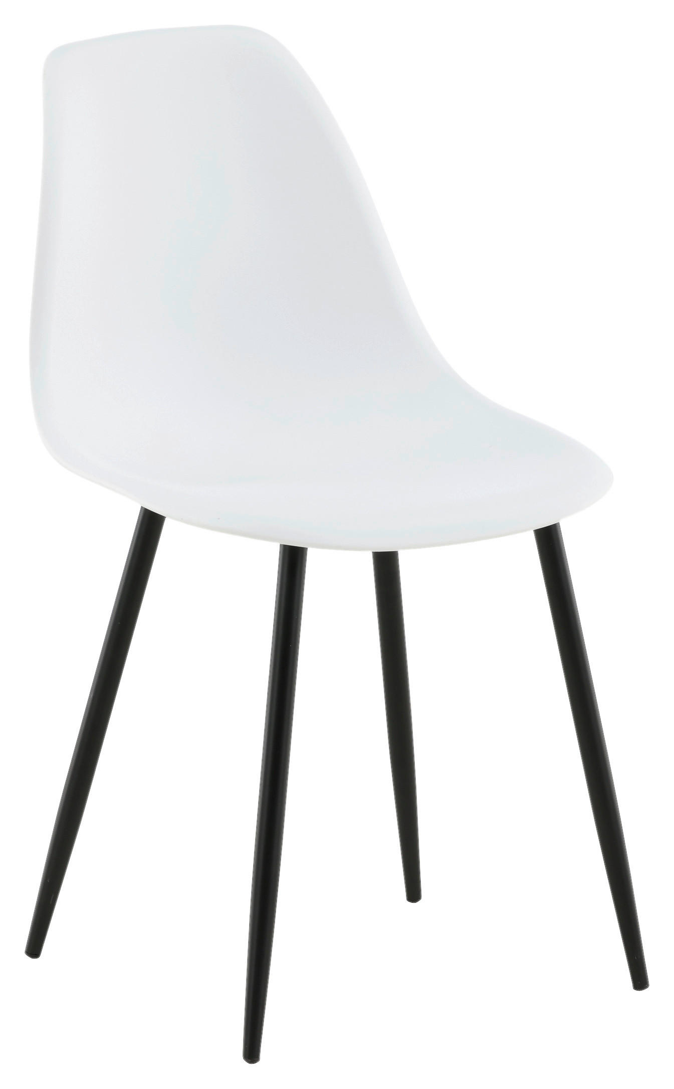 STUHL-SET 2 Stück  in Stahl matt  - Schwarz/Weiß, Design, Kunststoff/Metall (45,5/81/58cm) - Livetastic