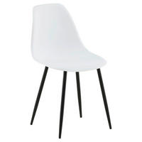 STUHL-SET 2 Stück  in Stahl Metall, Kunststoff matt  - Schwarz/Weiß, Design, Kunststoff/Metall (45,5/81/58cm) - Livetastic