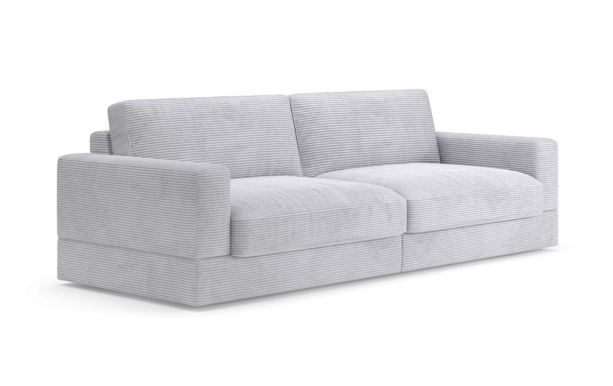 BIGSOFA FABIO E Cord Silberfarben  - Silberfarben/Schwarz, MODERN, Kunststoff/Textil (264/87/108cm) - Sit & More