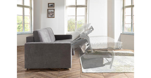 SCHLAFSOFA  in Webstoff Dunkelgrau  - Chromfarben/Dunkelgrau, KONVENTIONELL, Textil/Metall (208/86/97cm) - Novel