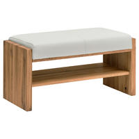 GARDEROBENBANK  in 88/44/42 cm  - Eichefarben/Weiß, MODERN, Leder/Holz (88/44/42cm) - Linea Natura
