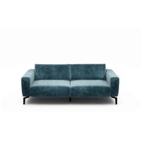 2,5-SITZER in Samt Blau  - Blau/Schwarz, Design, Textil/Metall (220/86/86-94cm) - SENSOO