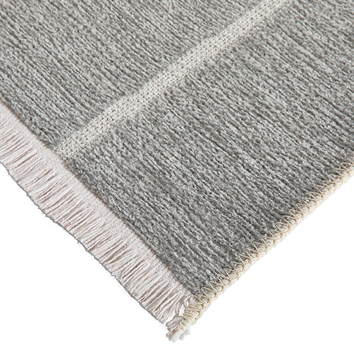 FLACHWEBETEPPICH  Wohnzimmer 80/150 cm Olivia Grau, Weiß rechteckig  - Weiß/Grau, LIFESTYLE, Textil (80/150cm) - Novel