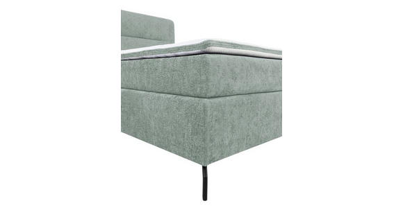 BOXSPRINGBETT 180/200 cm,  in Mintgrün, Topper, H2 + H3 = mittel + fest  - Schwarz/Mintgrün, Design, Textil/Metall (180/200cm) - Esposa