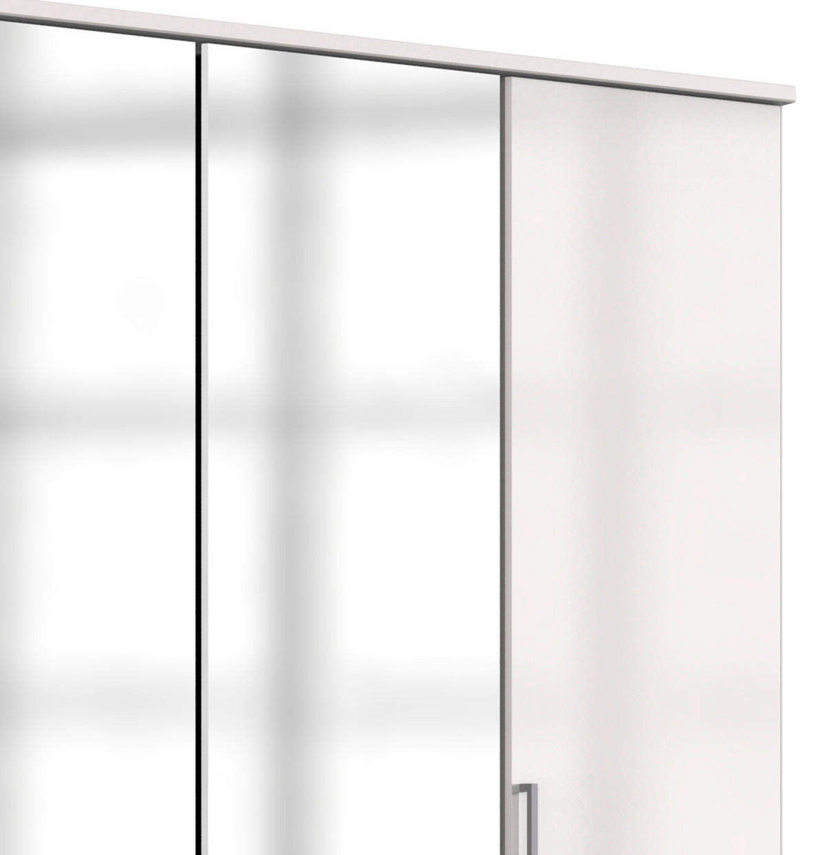 GARDEROB 179/199/58 cm 4-dörrar - vit/kromfärg, Basics, trämaterial (179/199/58cm) - MID.YOU