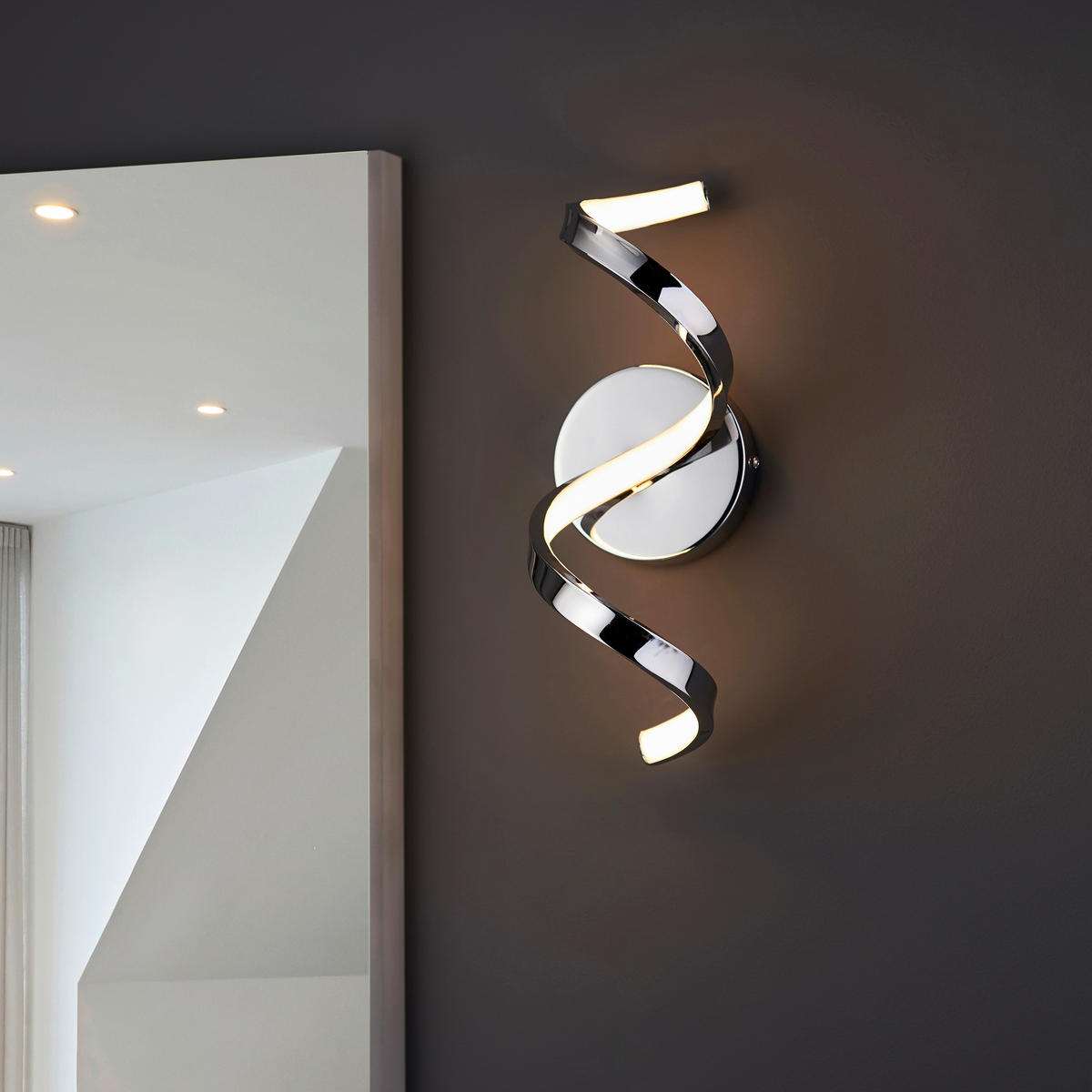 BADEZIMMER-WANDLEUCHTE Astral 13/34/15.5 cm   - Chromfarben/Weiß, Design, Metall (13/34/15.5cm) - ENDON