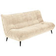 3-SITZER-SOFA Mikrofaser Creme  - Creme/Schwarz, KONVENTIONELL, Textil/Metall (230/100/101cm) - Hom`in