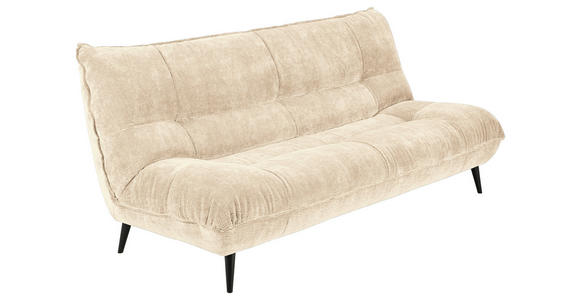 3-SITZER-SOFA Mikrofaser Creme  - Creme/Schwarz, KONVENTIONELL, Textil/Metall (230/100/101cm) - Hom`in