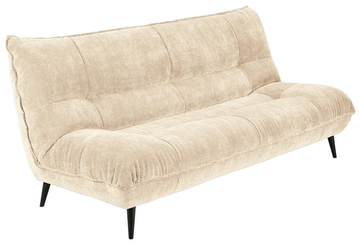 3-SITZER-SOFA in Mikrofaser Creme  - Creme/Schwarz, Konventionell, Textil/Metall (230/100/101cm) - MID.YOU