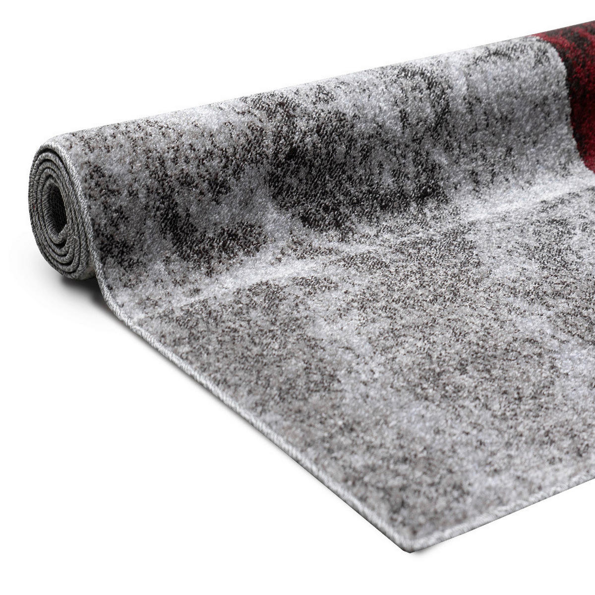 WEBTEPPICH 80/150 cm Phoenix-6042 Grau, Rot  - Rot/Grau, Design, Kunststoff/Textil (80/150cm) - Novel