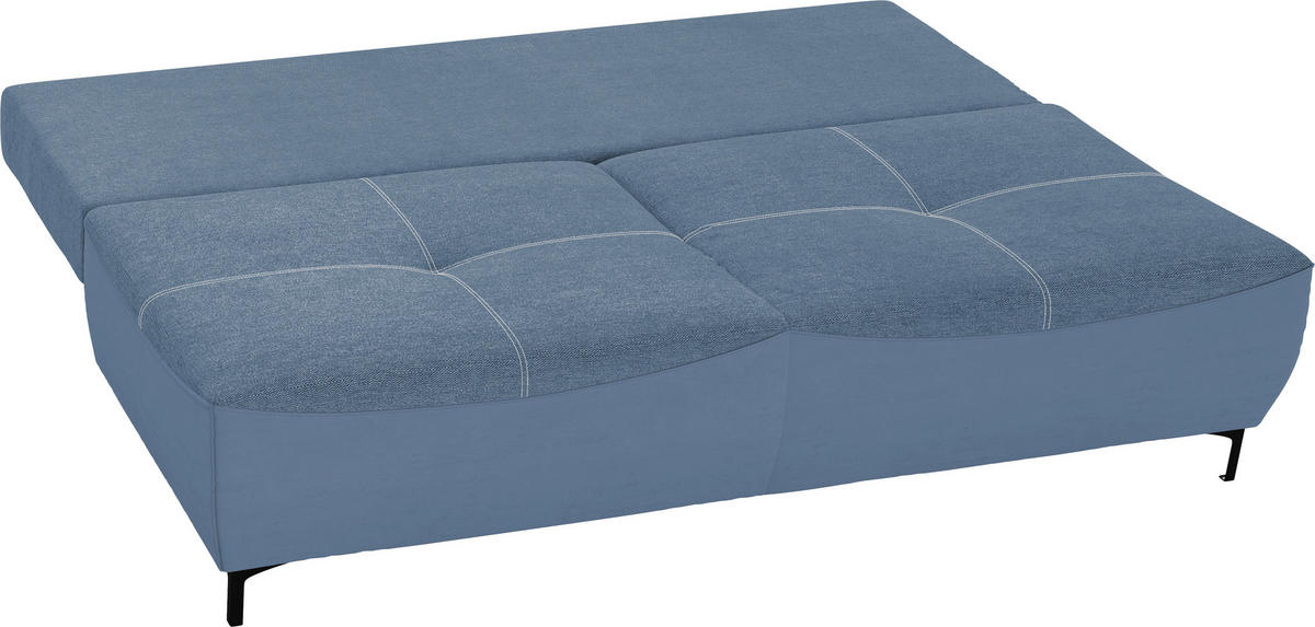 SCHLAFSOFA  mit Schlafen auf Sitzhöhe, Rücken echt Struktur Blau  - Blau/Schwarz, Design, Textil/Metall (197/94/96cm) - MID.YOU