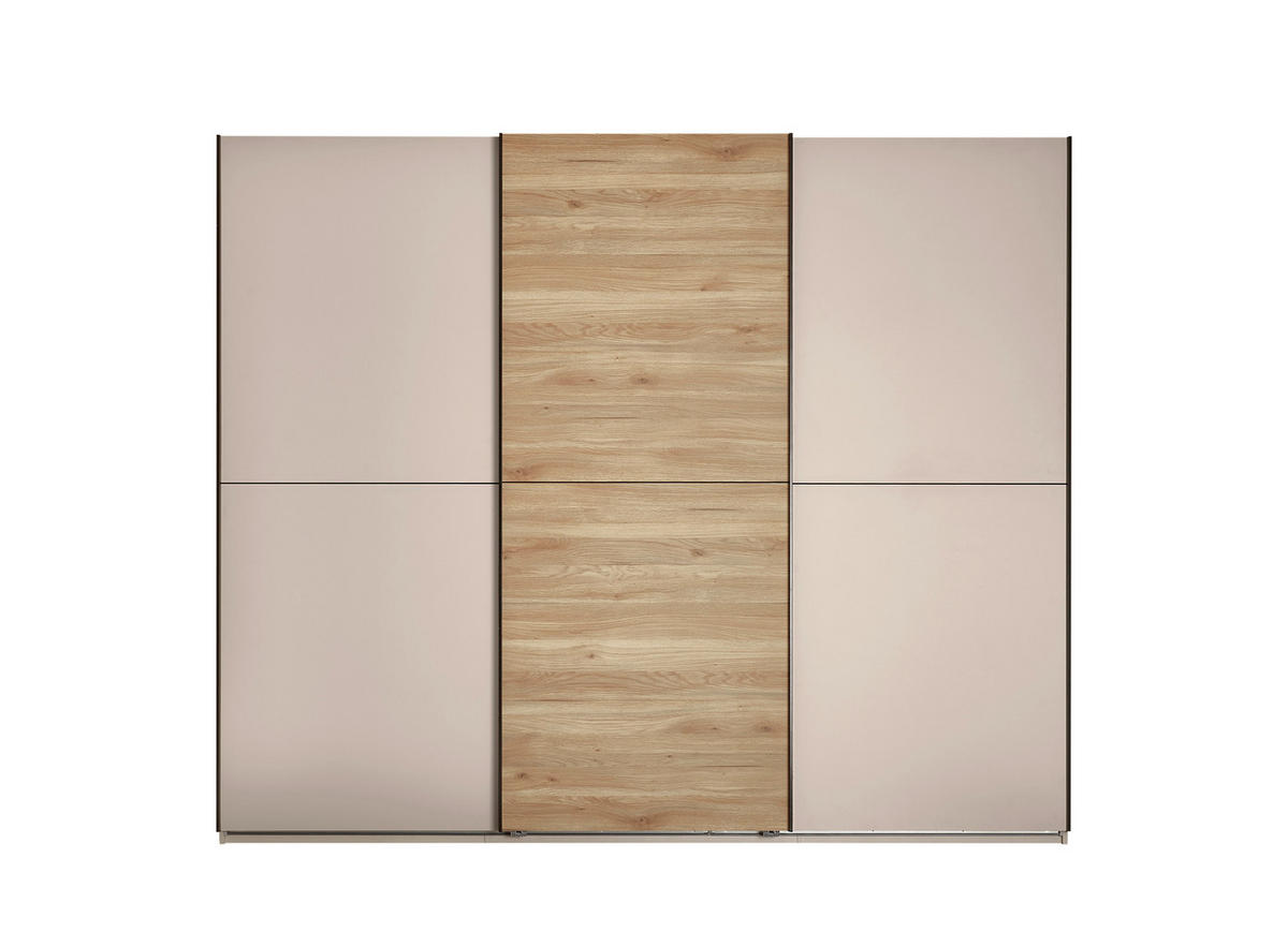 SCHWEBETÜRENSCHRANK 270/225/59 cm 3-türig Eichefarben, Kaschmir  - Kaschmir/Eichefarben, KONVENTIONELL, Holzwerkstoff/Metall (270/225/59cm) - Xora