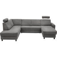 WOHNLANDSCHAFT  in Webstoff Dunkelgrau  - Dunkelgrau/Schwarz, Design, Holz/Textil (198/296/165cm) - Xora