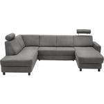 WOHNLANDSCHAFT  in Webstoff Dunkelgrau  - Dunkelgrau/Schwarz, Design, Holz/Textil (198/296/165cm) - Xora