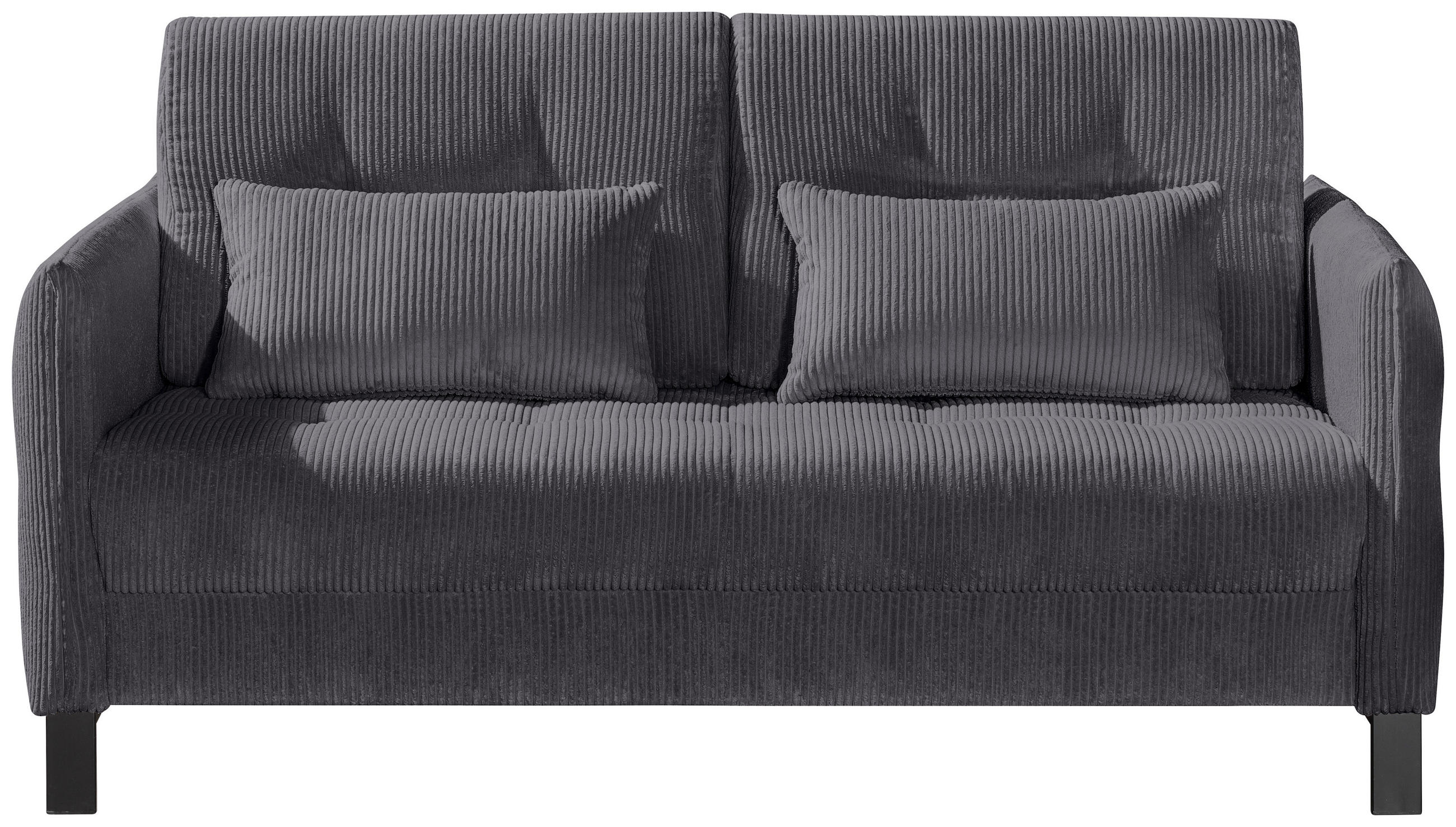 SCHLAFSOFA Cord Schwarz  - Schwarz, Design, Textil/Metall (170/88/110cm) - Novel