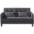 SCHLAFSOFA Cord Schwarz  - Schwarz, Design, Textil/Metall (170/88/110cm) - Novel