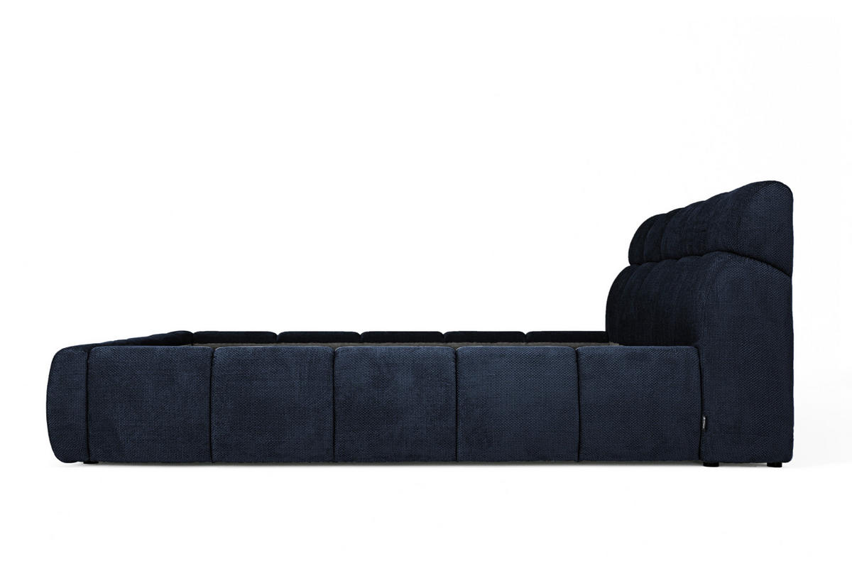 POLSTERBETT Lattenrost, Bettkasten 180/200 cm  in Dunkelblau  - Schwarz/Dunkelblau, Design, Holz/Kunststoff (180/200cm) - Esposa
