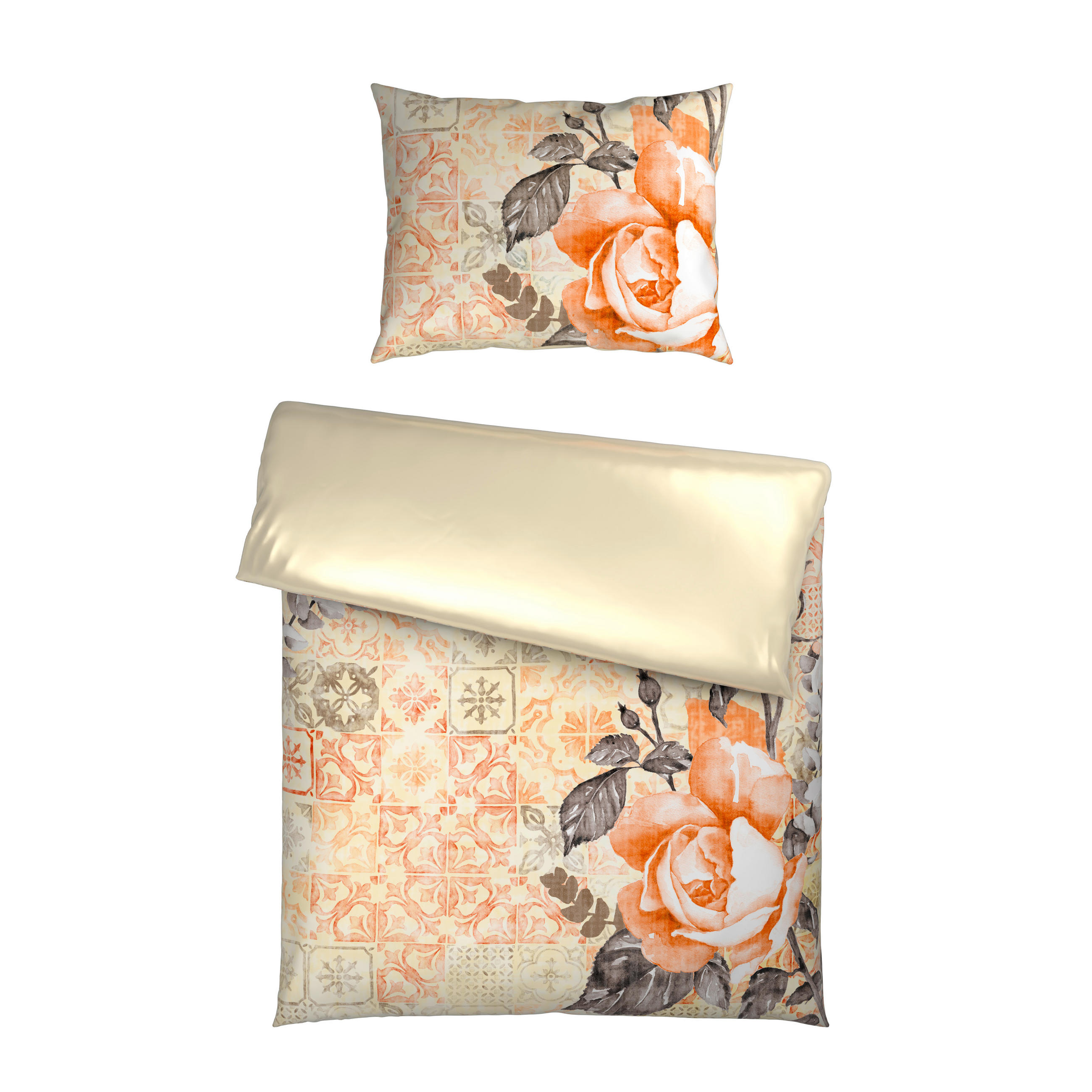 Esposa OBOJSTRANNÁ POSTEĽNÁ BIELIZEŇ, satén, krémová, 140/200 cm