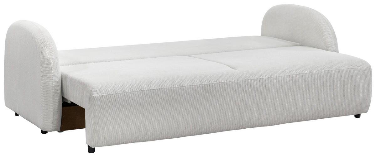 SCHLAFSOFA ROMA  mit Struktur Creme  - Creme/Schwarz, Design, Textil (230/90/105cm) - MID.YOU